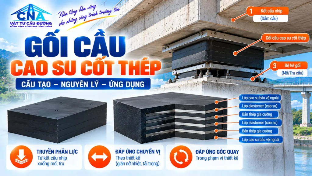 Gối cầu cao su cốt thép